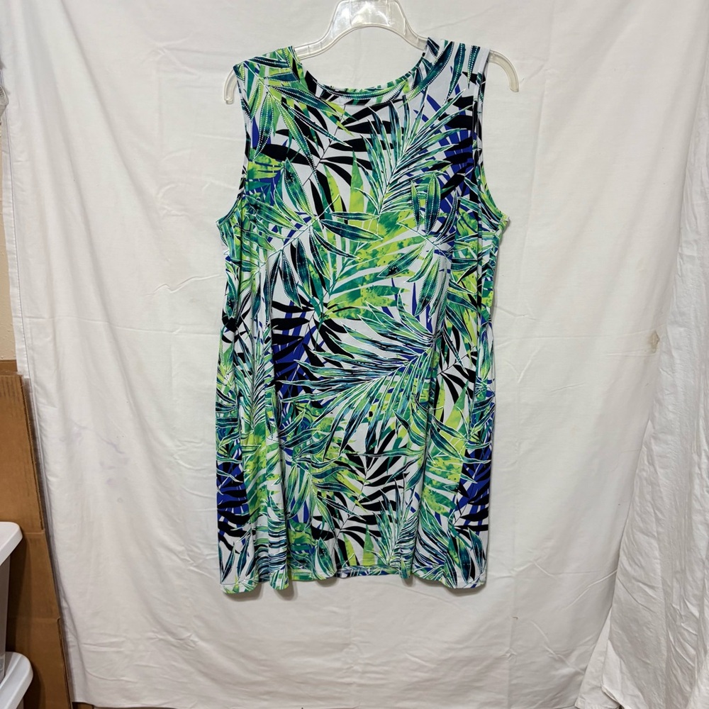Apt 9 tropical print sleeveless swing dress.